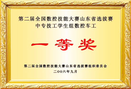 第二届全国数控大赛-中专学生数控车工-一等奖